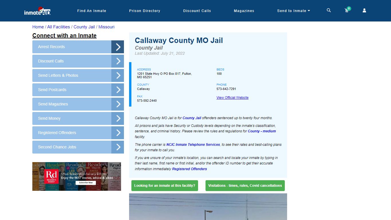 Callaway County MO Jail - Inmate Locator - Fulton, MO